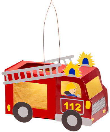 buttinette Bastel-Set Laterne "Feuerwehrauto" – bereits vorgestanzt