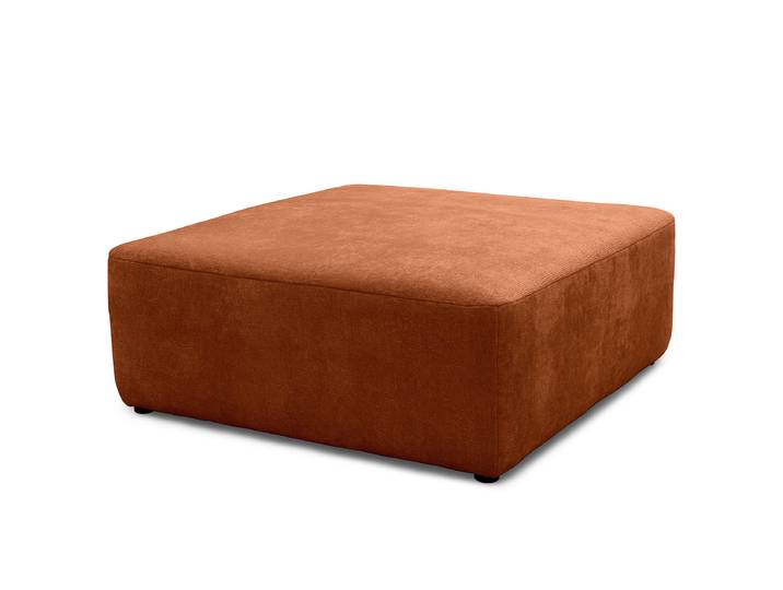 Repose-pieds capitonné 108cm Orange Tissu chenille Pelagia: Cuivre