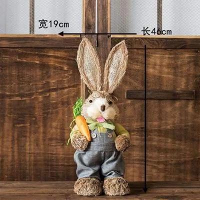 Inspired Living Handcrafted Straw Rabbit Easter Decoration Rustic Bunny Ornament For Home & Garden 1
