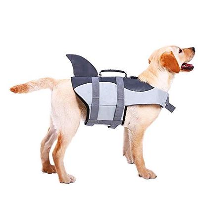 Hunde-Schwimmweste Ripstop Pet Flotation Vest Saver Badeanzug Preserver für Wassersicherheit am Pool, Strand, Bootfahren grau