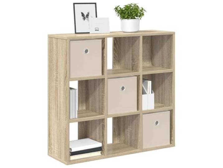 KTHLBRH Sideboard mit Schublade Eiche Sonoma 73,5 x 24 x 69,5 cm Holztechnik, 3 Schubladen, versenkte Griffe, ausgestattete Regale, vielseitige Nutzung im Wohnzimmer