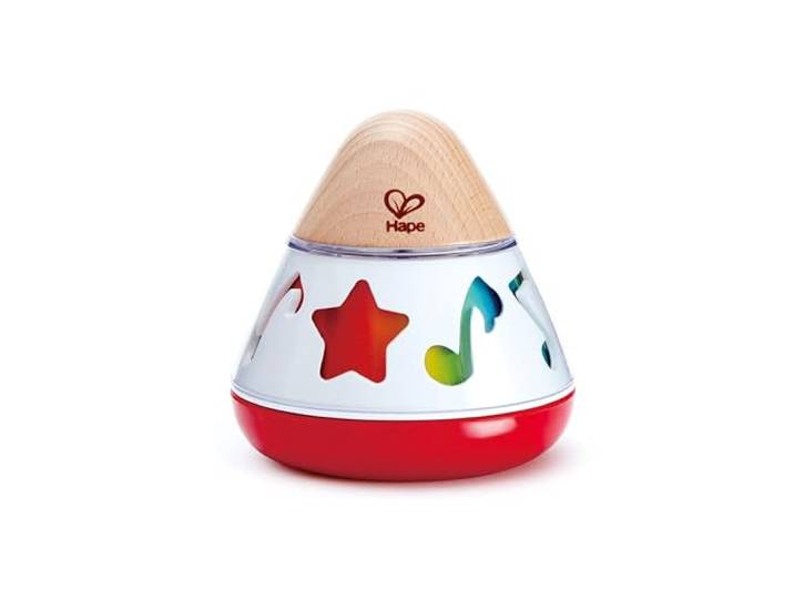 Hape Musikkreisel – Bunter Musik-Kreisel aus Holz mit Klangspiel und Bewegung, Lernspielzeug zur Sinnesförderung, Babyspielzeug aus nachhaltigem Material, ab 6 Monaten