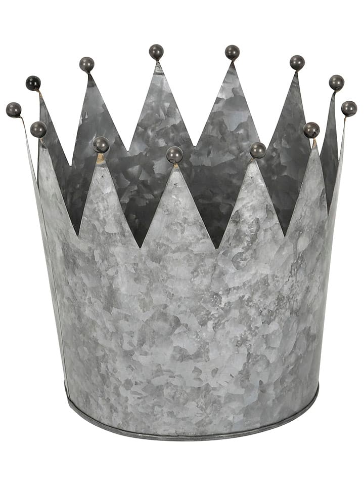 POSIWIO Pflanzkübel ''Krone'' in Silber - (H)22 x Ø 23 cm - onesize