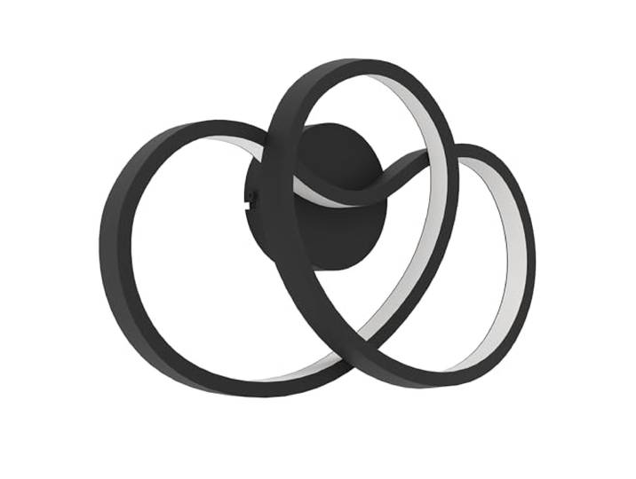 Eglo Applique murale LED Gianella\, luminaire intérieur minimaliste\, lampe pour couloir et salon\, éclairage en métal noir\, blanc chaud