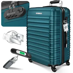 KESSER® Reisekoffer Hartschalen-Koffer Inkl. Kofferwaage + Gepäckanhänger Trolley Gepäck Rollkoffer Zahlenschloss 4 Rollen ABS-Hartschale Teleskopgriff