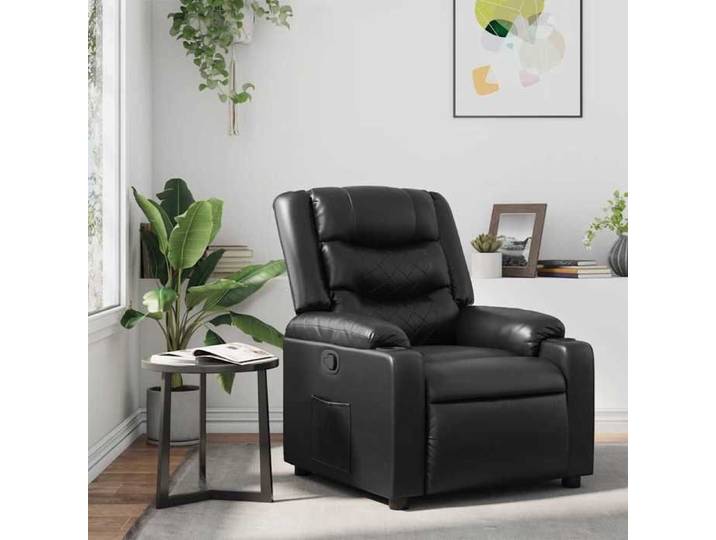Printemps/été 2025  Fauteuil Relax SOLOMON Fauteuil inclinable Noir Similicuir - 77x93x99 cm LV5107