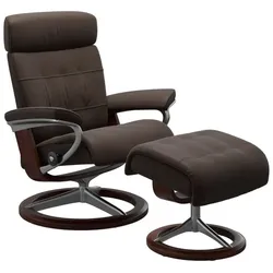 Stressless Sessel mit Hocker Erik Signature Leder Braun Batick Brown L (Large)