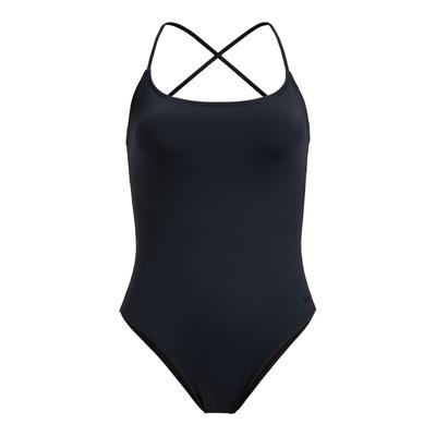Badeanzug ROXY "Beach Classics Strappy Op", Damen, Gr. S, grau (anthrazit), Recycling-Polyester, Badeanzüge Badeanzug