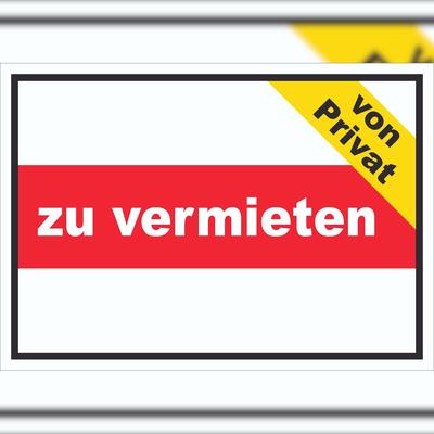 HB-Druck zu vermieten von privat Schild mit Text Verkaufsschild A0 (841x1189mm)