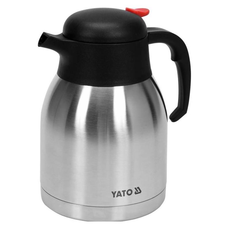 Yato YG-07013 Thermoskanne 1,5L Edelstahl Isolierkanne Tee-Kaffeekanne mit Griff (1.50 l) (YG-07013)