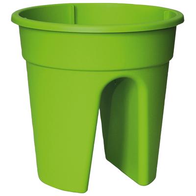 Balkonkasten KHW "Flowerclip", grün, H:27,5cm Ø:27cm, Kunststoff, Polypropylen, Pflanzgefäße, Ø 27 cm