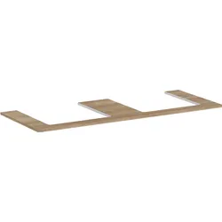 hansgrohe Xelu Q Konsole mit 2 Ausschnitten, 1360x550, für Aufsatzwaschtisch, geschliffen, 54099230, Farbe: Eiche Natur