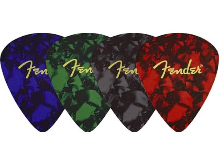 Fender Leren Onderzetters Set, Pick-Vorm Logo Design, 4 Stuks