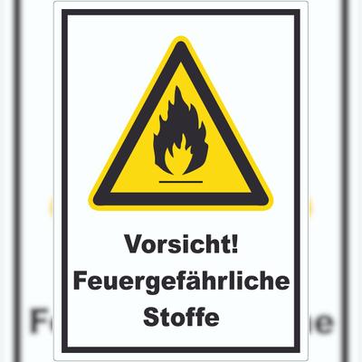 HB-Druck Vorsicht Feuergefährliche Stoffe Aufkleber A8 (52x74mm)