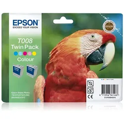 Epson, Druckerpatrone, T008 Twin Pack - 2er-Pack - 46 ml - Farbe (Cyan, Magenta, Gelb, Hell-Cyan, Hell- (M, C, Y)