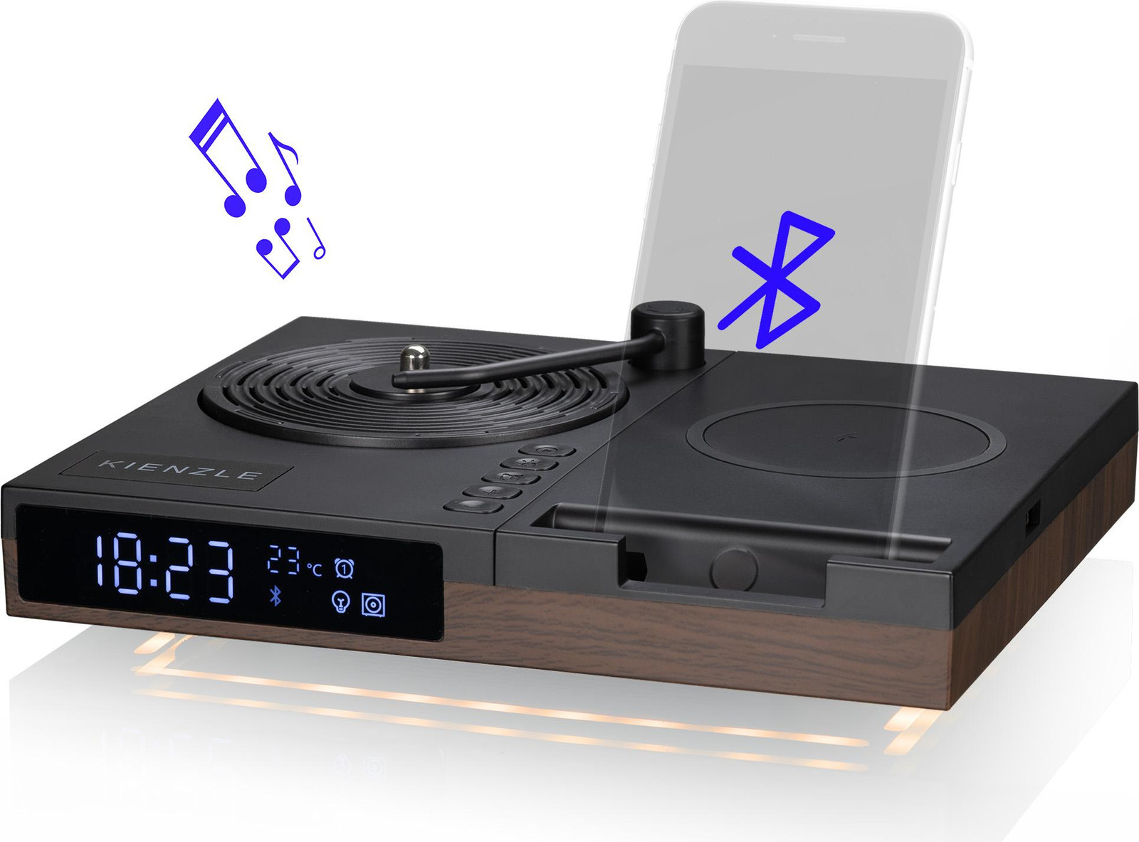 Kienzle Wekker met draadloze oplader en Bluetooth-luidspreker