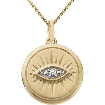 Kettenanhänger FIRETTI "Schmuck Geschenk Gold 333 Halsschmuck Anhänger Nazar magisches Auge", gold (gelbgoldfarben, weißgoldfarben, wweiß), Schmuckanhänger, Damen, 0,02, Diamanten Gelbgold 333, 1,7 g, Diamanten, Gelbgold 333, Kettenanhänger, mit...
