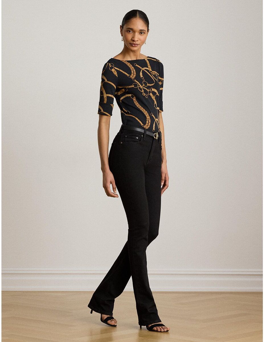 LAUREN RALPH LAUREN T-shirt manches courtes col bateau imprimé brides