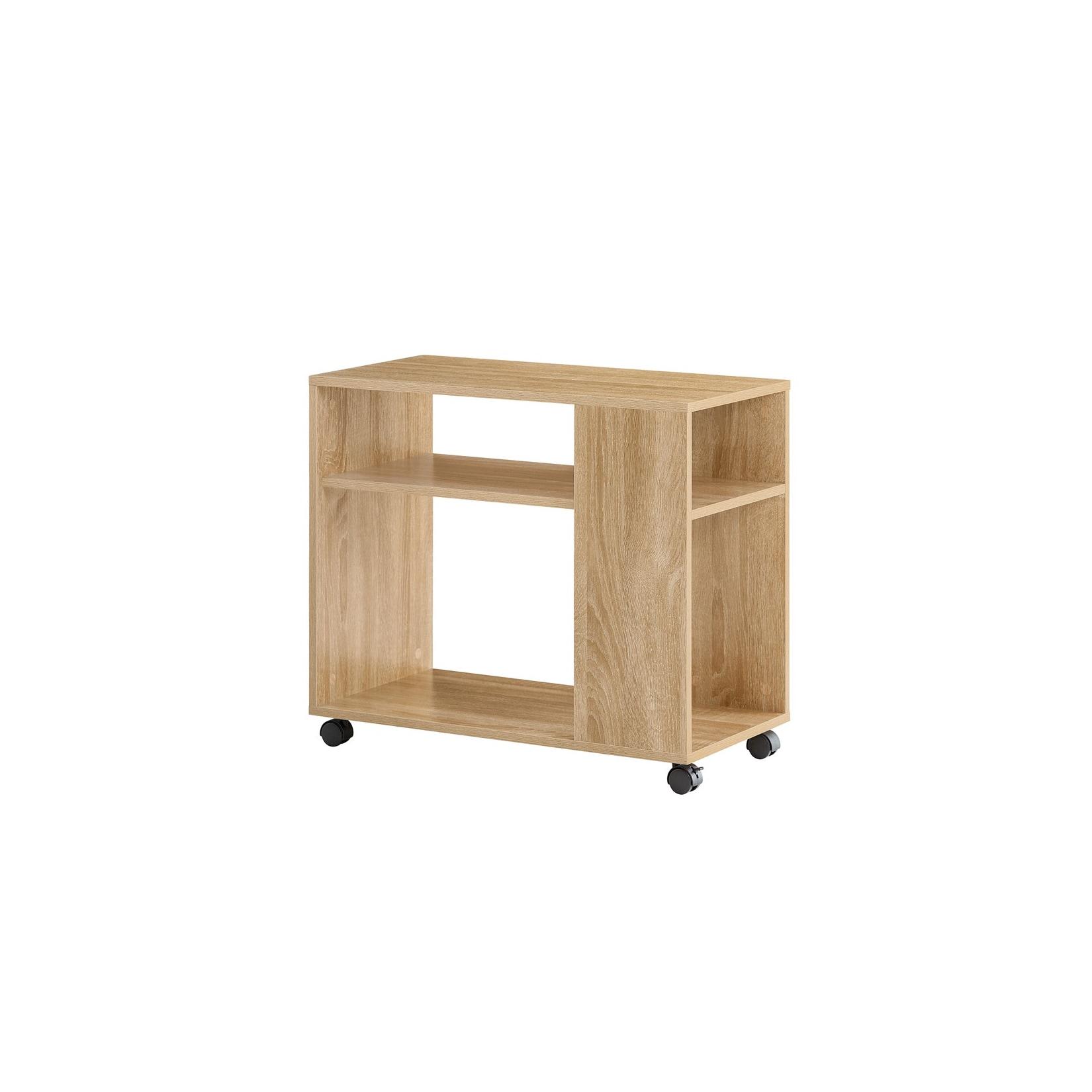 SoBuy Couchtisch mit 2 Fächern Holzfarbe 70x35x61,5cm Modern