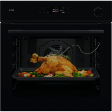 AEG NBR7P621SB Backofen 60cm Pyrolyse SteamCrisp 19Heizarten Kochassistent Kerntemperatursensor