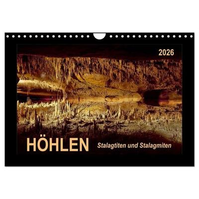 Höhlen, Stalaktiten und Stalagmiten (Wandkalender 2026 DIN A4 quer), CALVENDO Monatskalender
