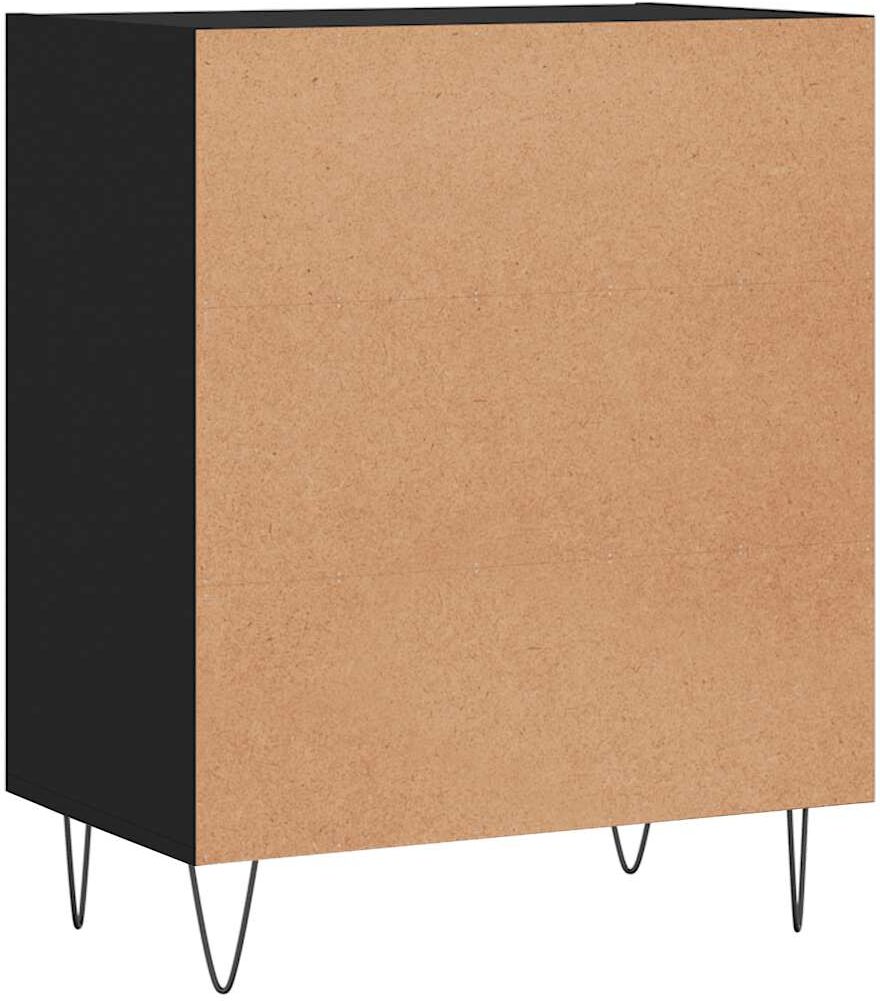 vidaXL Aparador 57x35x70 cm derivados de madeira preto Negro