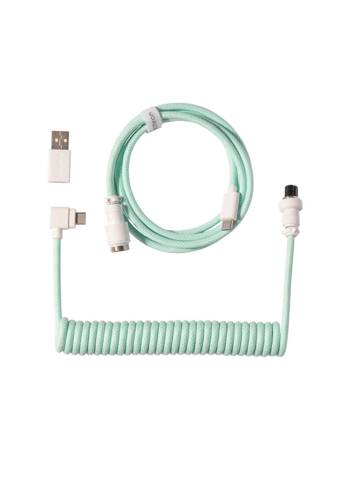 Keychron Gewendeltes Aviator USB 8K-Kabel, abgewinkelt (Mint) - Tastaturkabel - Blau