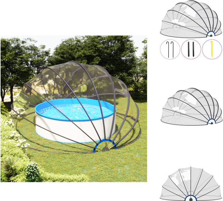 vidaXL Pool-Kuppel 559x275 cm - Poolabdeckungen & -unterlagen