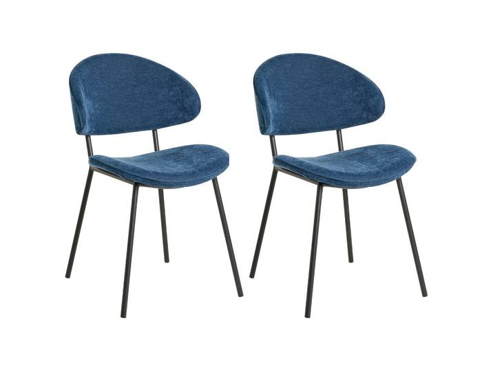 ESSZIMMERSTUHL 2er-Set Stoff Dunkelblau Kiana