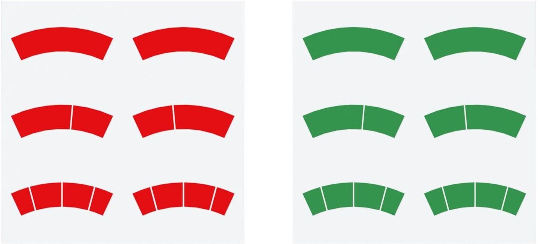 Riegler Aufkleber-Set, rote und grüne Kreisbögen, Ã˜-63, für Manometer (AS63)
