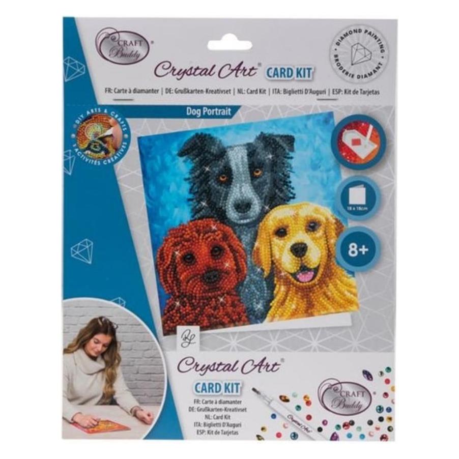 Craft Buddy Hunde, 18x18cm Crystal Art Card (CCK-A126)