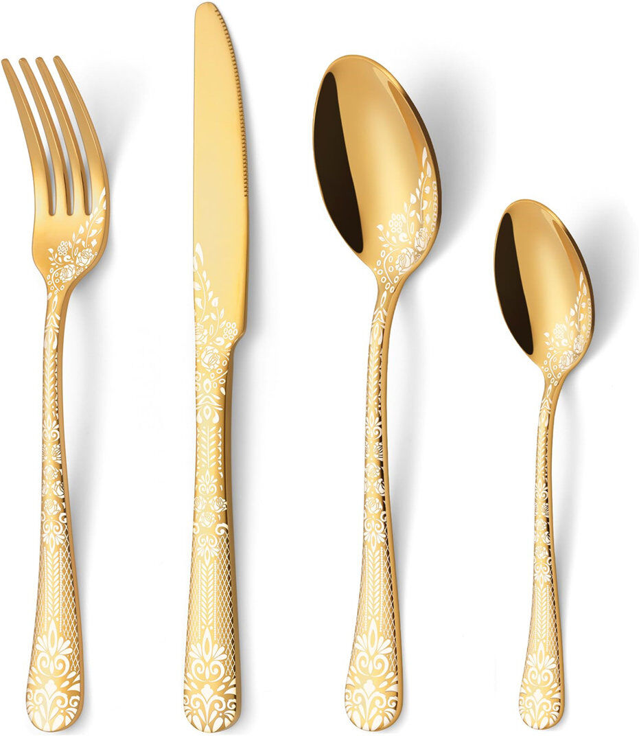 Mercer41 Piece Stainless Steel Wood Stainless Steel Dinner Fork Gold 22cm L X 2cm W