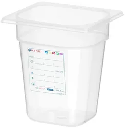 HENDI Gastronorm-Behälter 1/6, GN 1/6, 1,6L, Transparent, 176x162x(H)100mm