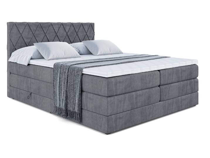 Boxspringbett LEPARO KING 200x200 cm Dunkelgrau - Casablanca 2315