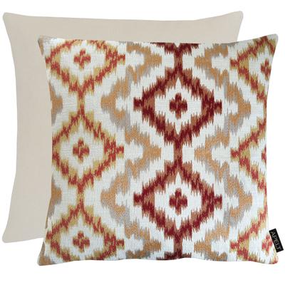 Dekokissen APELT "Milan in Ikat-Design", braun (natur, orange, rot, ornament), B:45cm H:10cm L:45cm, Mischgewebe, Dekokissen_Sitzkissen_Kissenhüllen, inclusive Soft-Kissenfüllung 100% PES