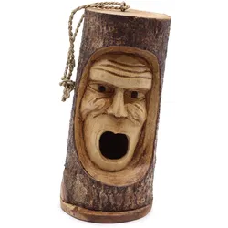 Tree Trunk Face - Bird House - Grumpy Old Man