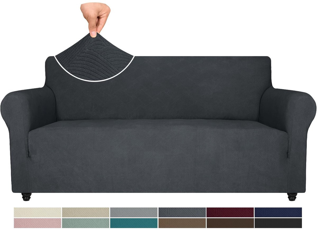 Dailygoods Stretch Bankhoes - Elastische Sofahoes voor 3 Zits - Donkergrijs
