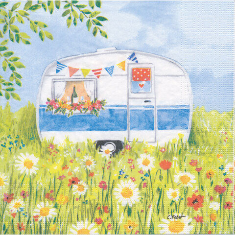 Papierservietten "Wohnwagen", 33 x 33 cm, 20 Stück