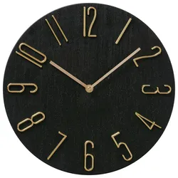 Wanduhr Tempo II Schwarz/Goldfarben