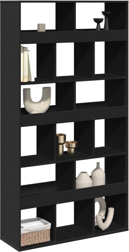 vidaXL Cloison de séparation noir 100x33x187,5 cm bois d'ingénierie