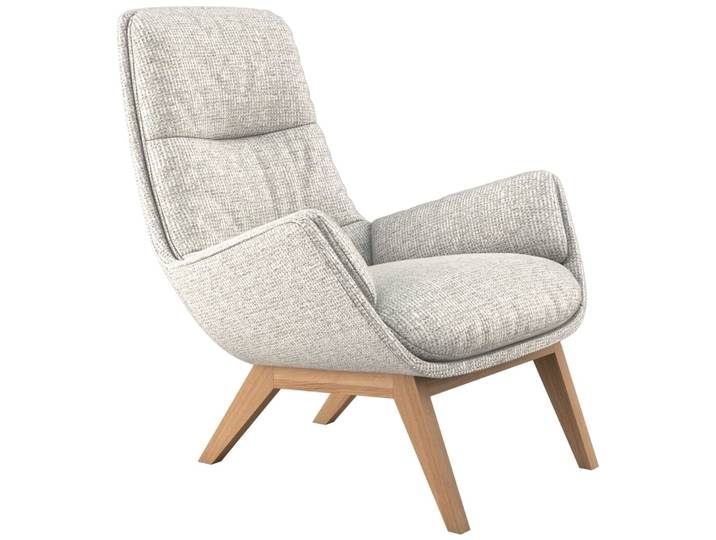 Sessel Holzfuss natur Alba Sandy Shell - Farbe: muschel - Material: Stoff - 71