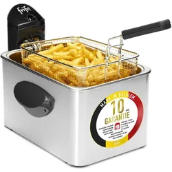 Frifri 5848 DuoG&V - Frituurpan - 4,5L - 3200W - Koolstof geur- en vetfilter - Aluminium, Fritteuse, Schwarz, Grau
