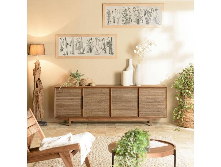 Buffet enfilade en teck 4 portes 180 cm SWING