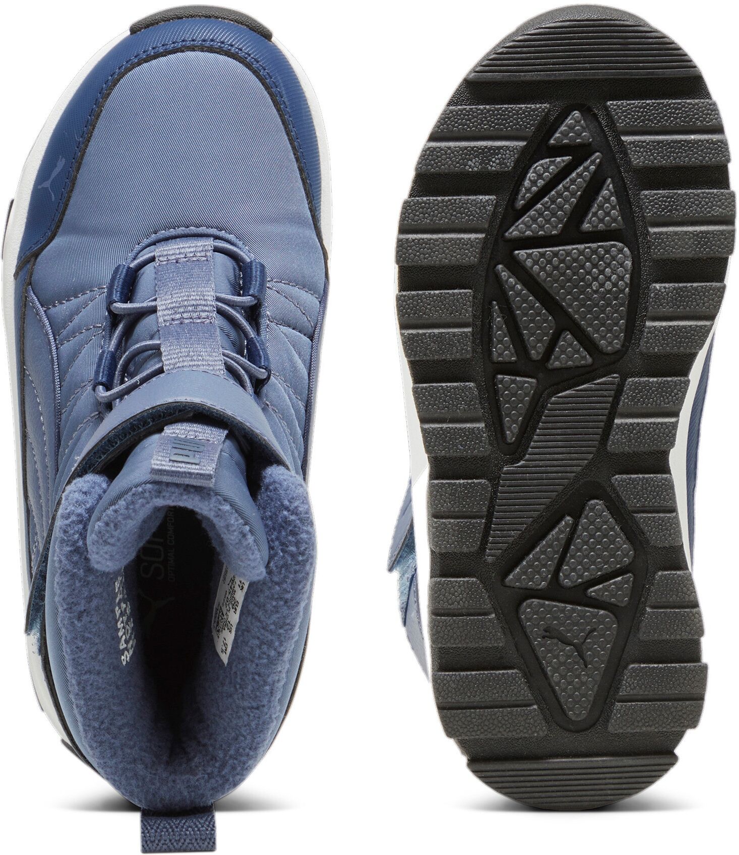 Winterboots PUMA "EVOLVE BOOT AC+ PS", Jungen, Gr. 28, Textil, blau (inky blau, persian blau, puma weiß), Schuhe Winterboots, Snowboots, Winterstiefel, Winterschuhe