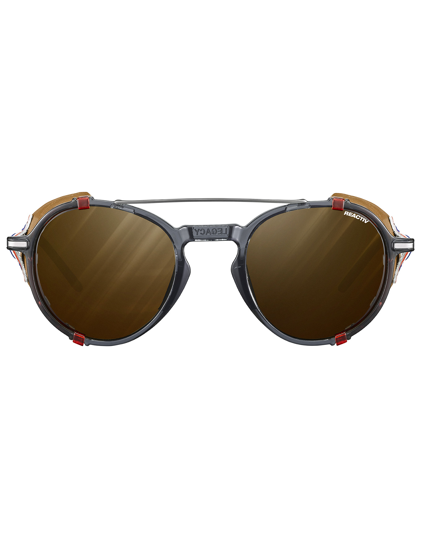 Julbo - Lunettes de soleil - Legacy Noir/Rouge/Marron Reactiv 2-4 Polarized en Cuir