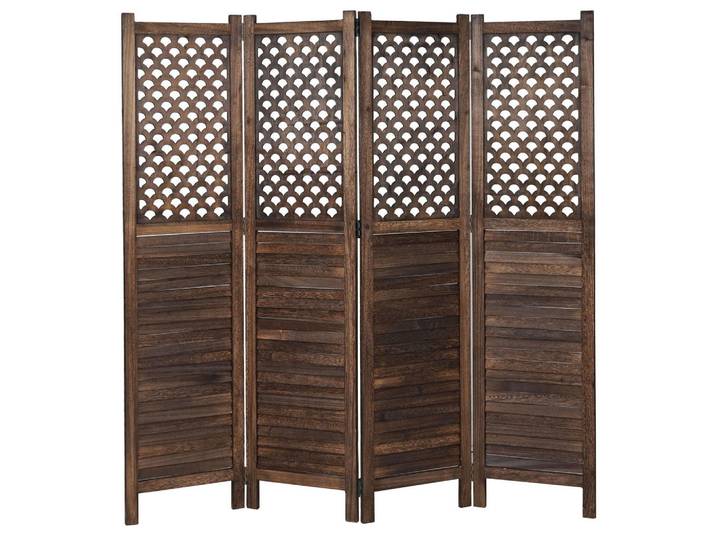 MCW Paravent Braun, Holz, Paulownia, 161x170x2 cm, Wohnzimmer, Raumteiler, Paravents