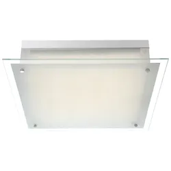 LED Deckenleuchte Metall weiß Chrom Globo 49322 DL METALL WEIß, CHROM, 1XLED
