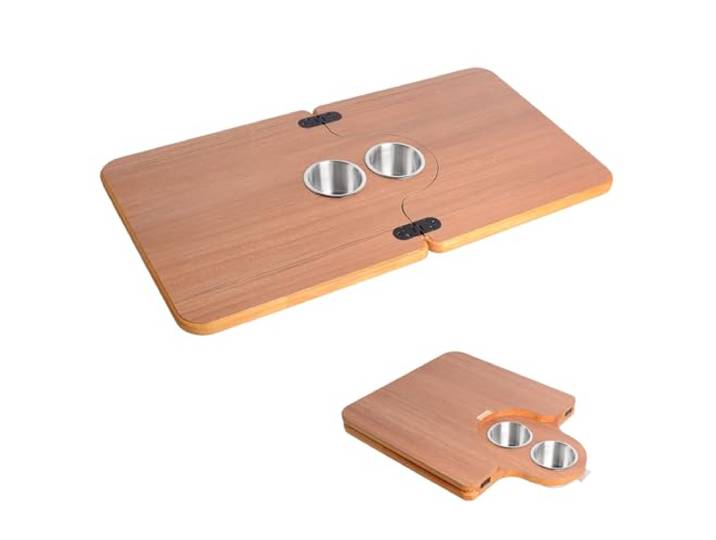 Platzsparende, einklappbare Wohnmobil-Tischplatte, 76,2 x 40,6 cm, Drop-Leaf-Schreibtischbrett mit zwei Getränkehaltern für Wohnmobil, schmaler Dinette-Ersatz (nur Oberseite, mehrere Stile