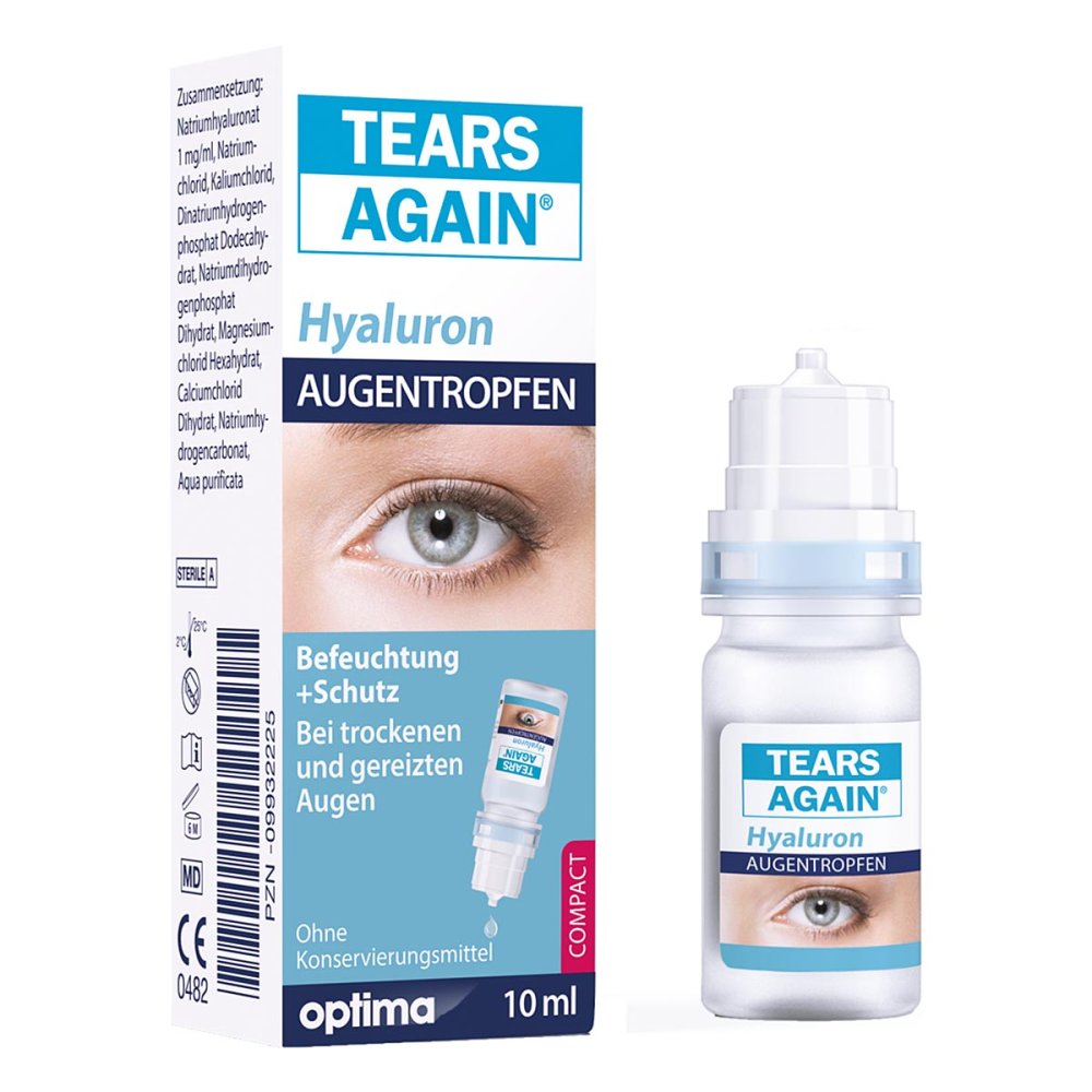 OPTIMA Pharmazeutische GmbH Tears Again Hyaluron 0,1 % Augentropfen 09932225