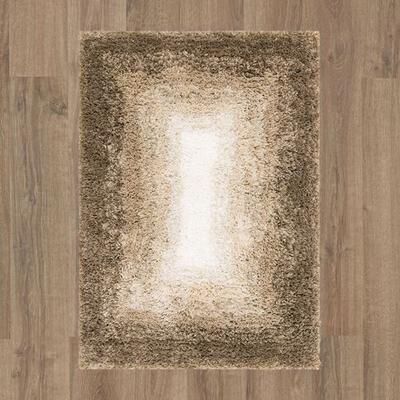Mohawk Rug & Textiles Ombre Border Rectangle Bath Rug, 34 x 20, Tan